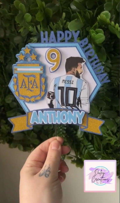 Blue Player | Soccer | Football | 3D cake topper |